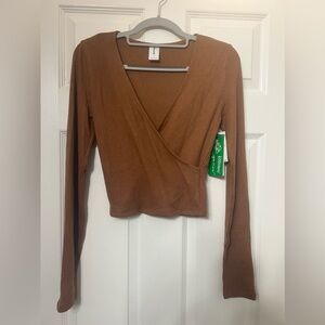 Abound from Nordstrom Rack, Kona Brown Wrap Top, Small, NWT